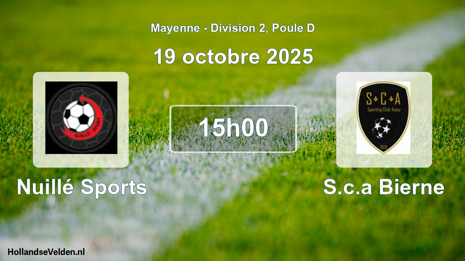 Geplande wedstrijd: Nuillé Sports - S.c.a Bierne (19 octobre 2025)