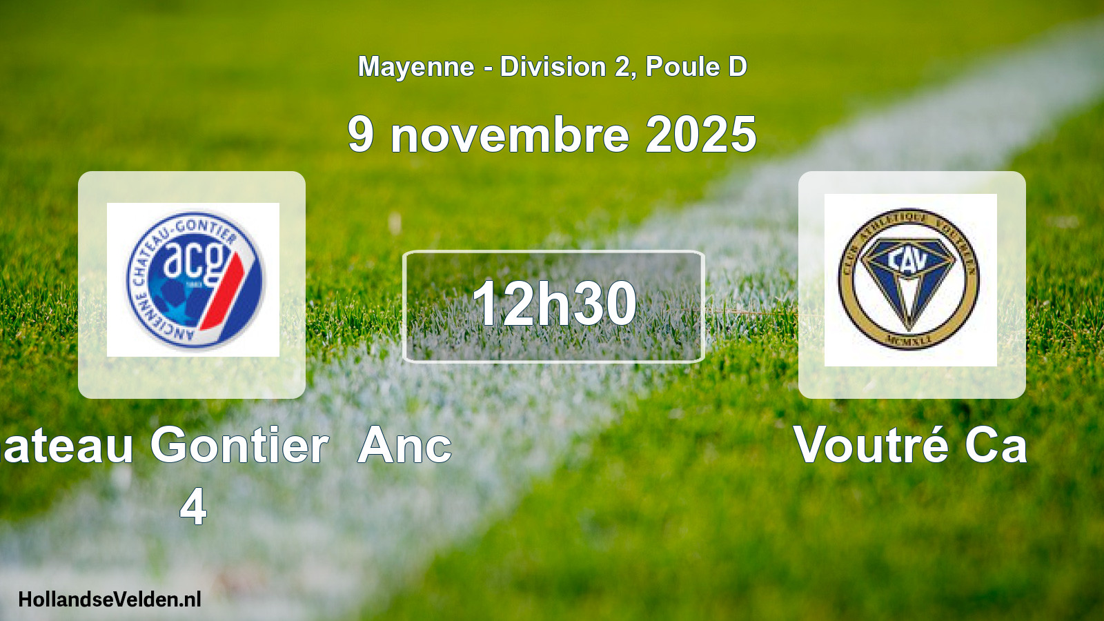 Geplande wedstrijd: Chateau Gontier Anc 4 - Voutré Ca (9 novembre 2025)