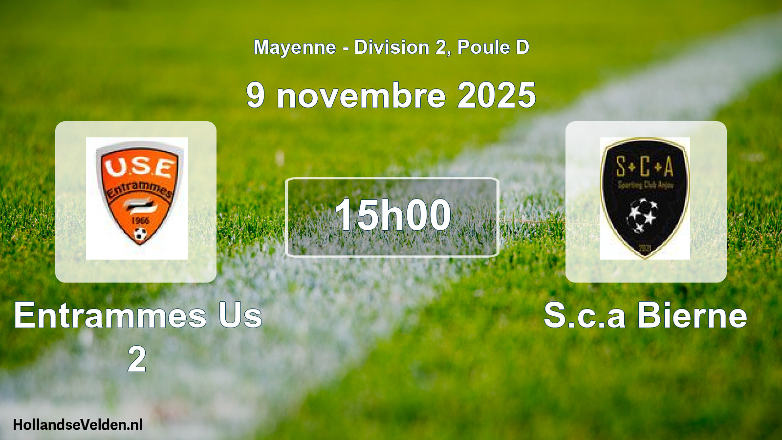 Geplande wedstrijd: Entrammes Us 2 - S.c.a Bierne (9 november 2025)