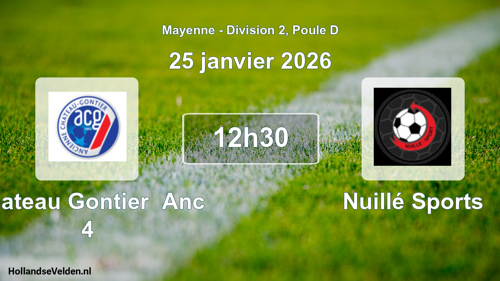 Geplande wedstrijd: Chateau Gontier Anc 4 - Nuillé Sports (25 janvier 2026)