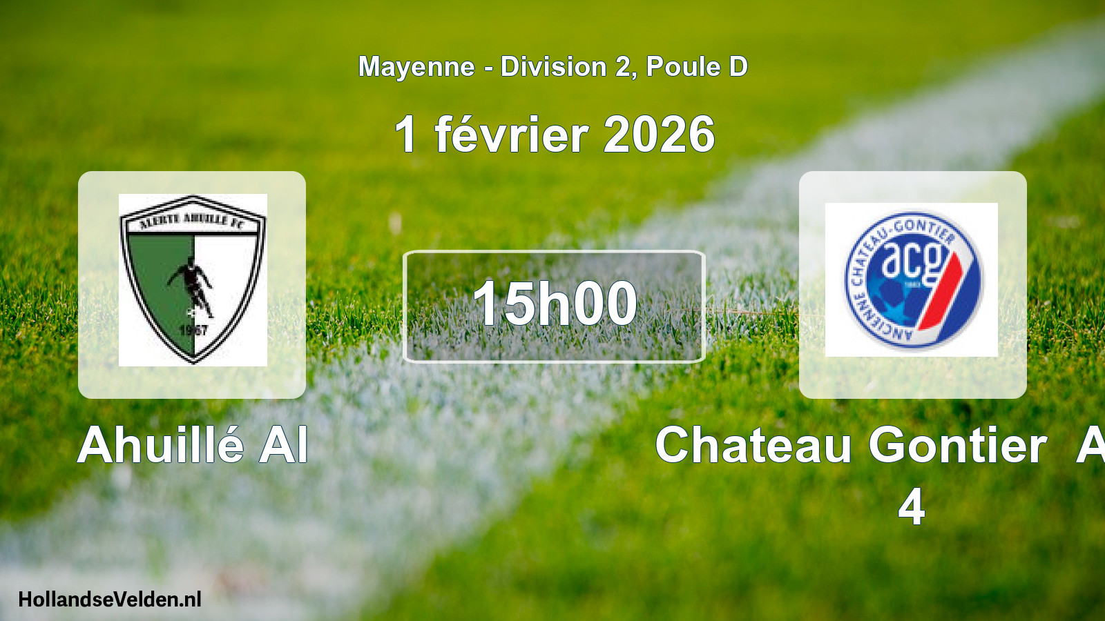 Geplande wedstrijd: Ahuillé Al - Chateau Gontier Anc 4 (1 février 2026)