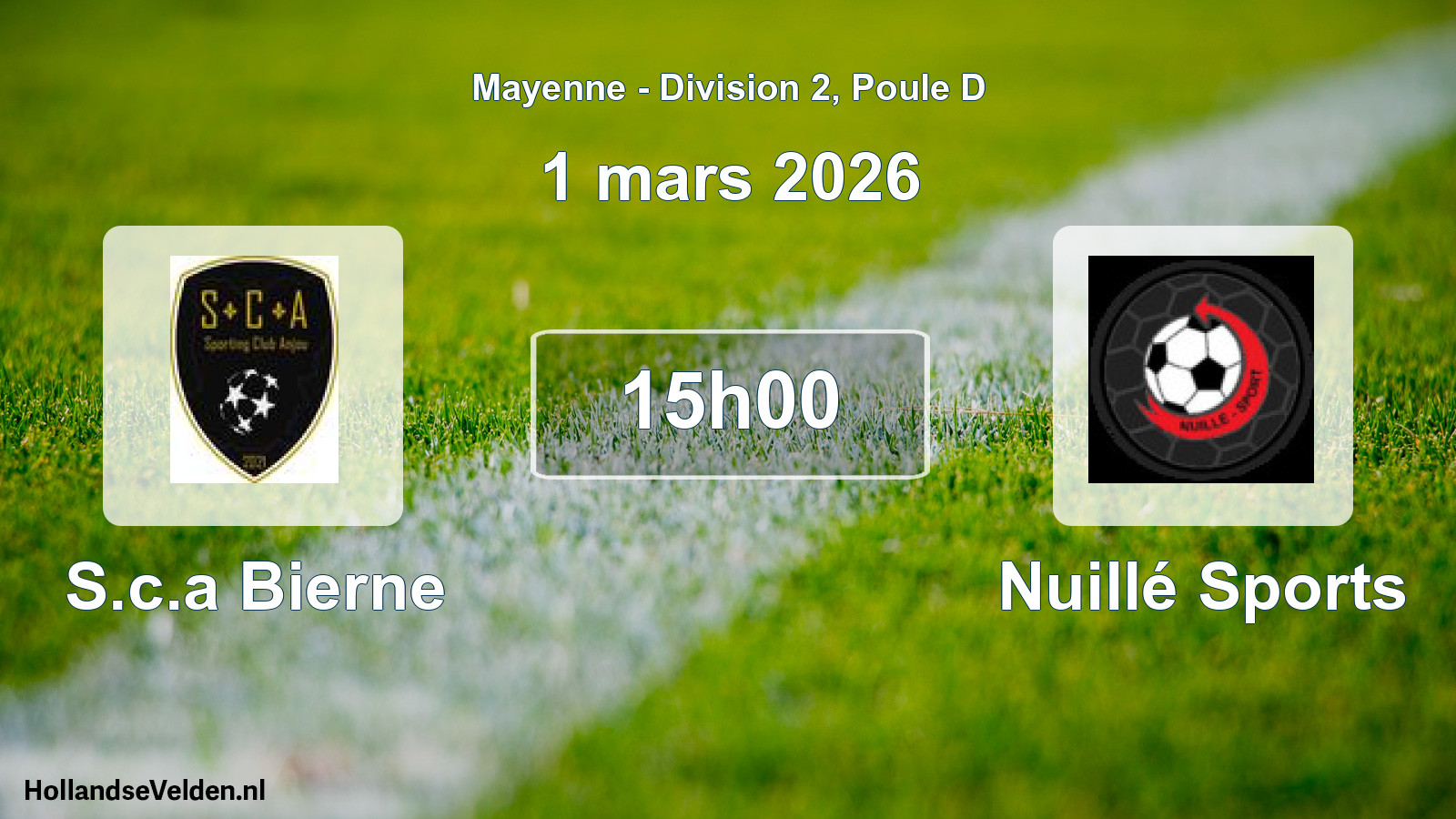 Geplande wedstrijd: S.c.a Bierne - Nuillé Sports (1 mars 2026)