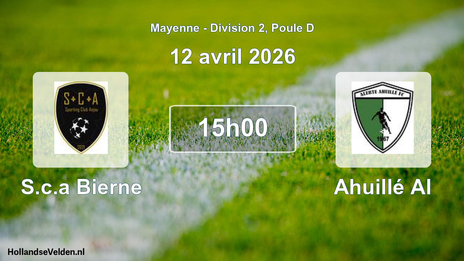 Geplande wedstrijd: S.c.a Bierne - Ahuillé Al (12 avril 2026)