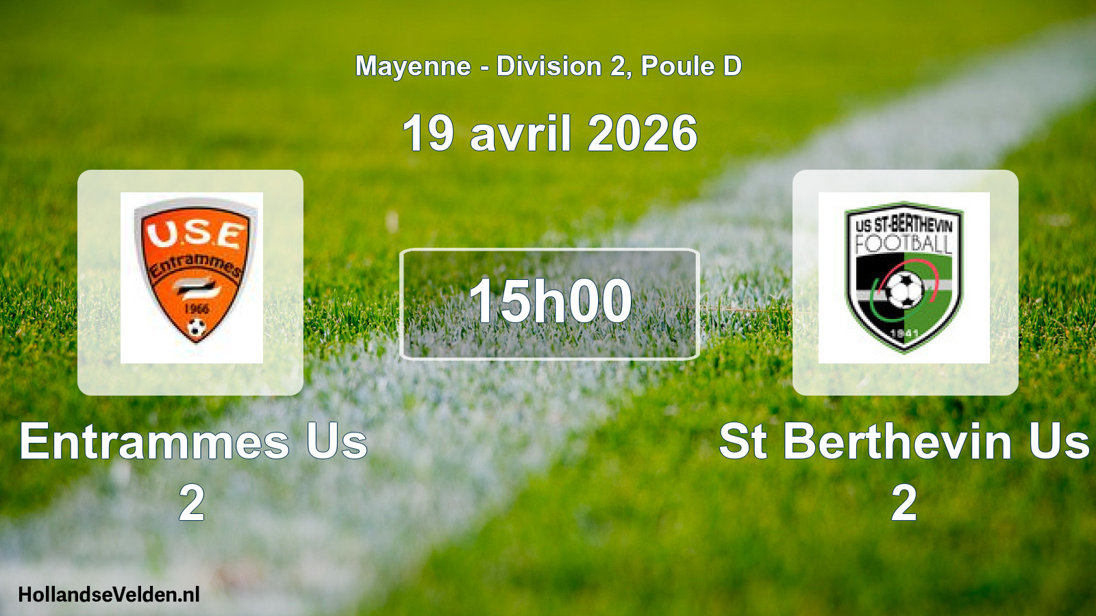 Geplande wedstrijd: Entrammes Us 2 - St Berthevin Us 2 (19 avril 2026)