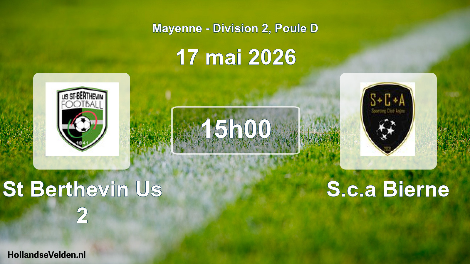 Geplande wedstrijd: St Berthevin Us 2 - S.c.a Bierne (17 mai 2026)