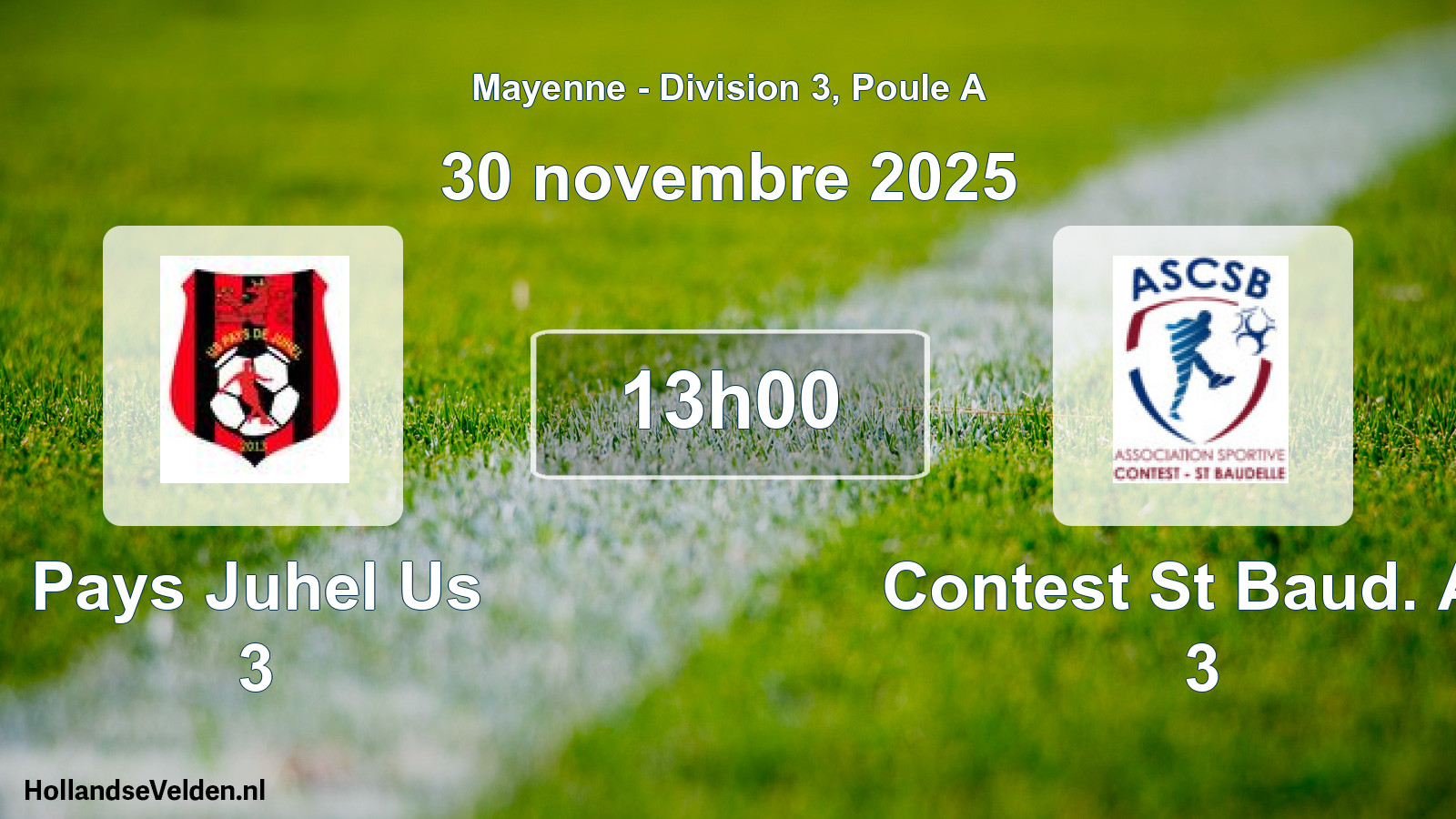 Geplande wedstrijd: Pays Juhel Us 3 - Contest St Baud. As 3 (30 novembre 2025)