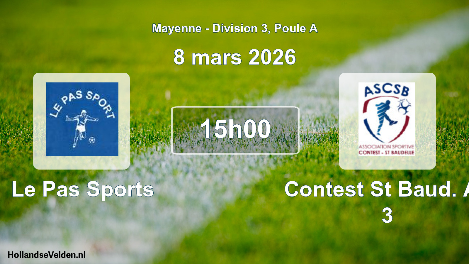 Geplande wedstrijd: Le Pas Sports - Contest St Baud. As 3 (8 maart 2026)