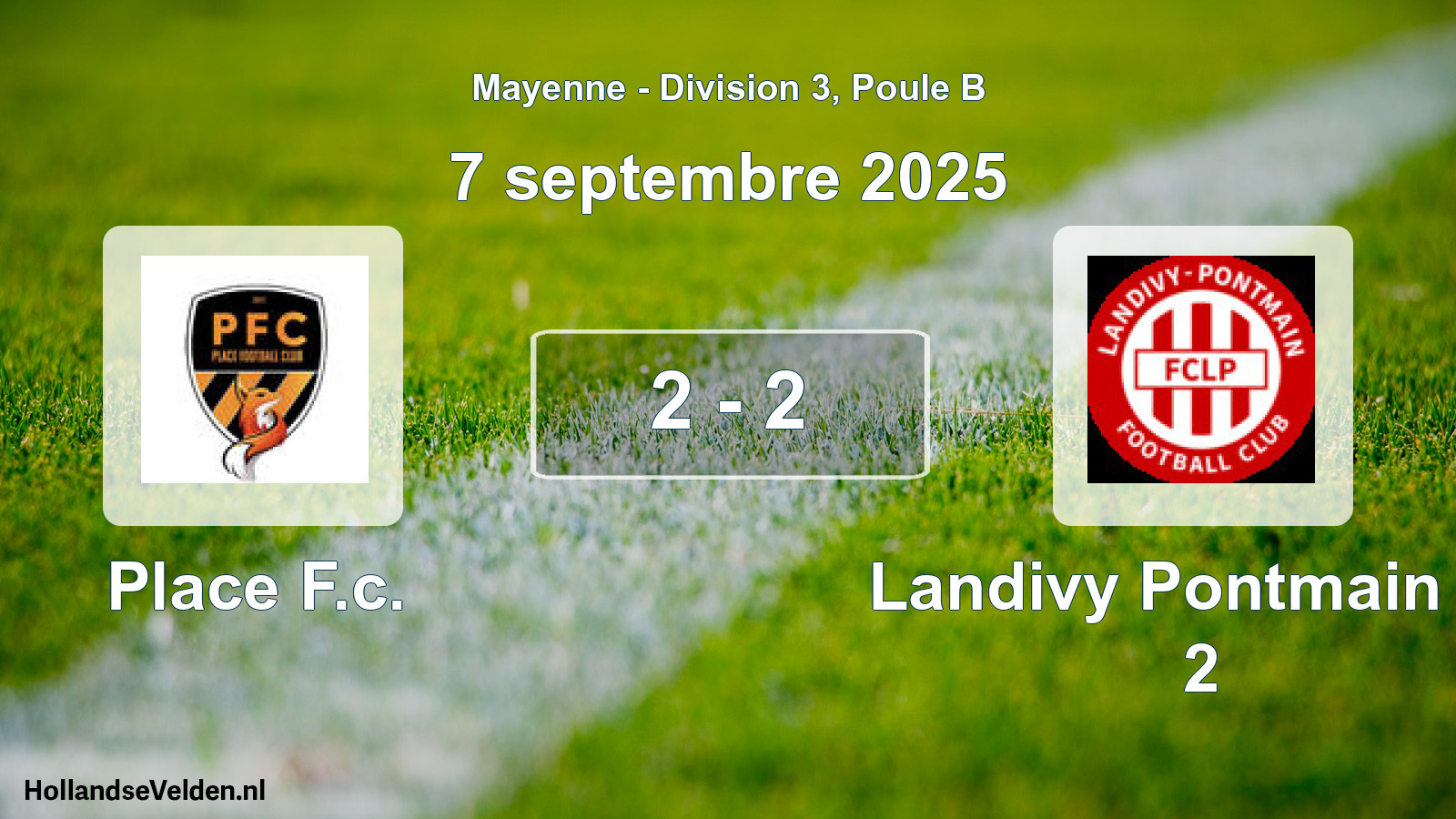 Total number of matches played: Place F.c. - Landivy Pontmain Fc 2 2 - 2 (7 September 2025)