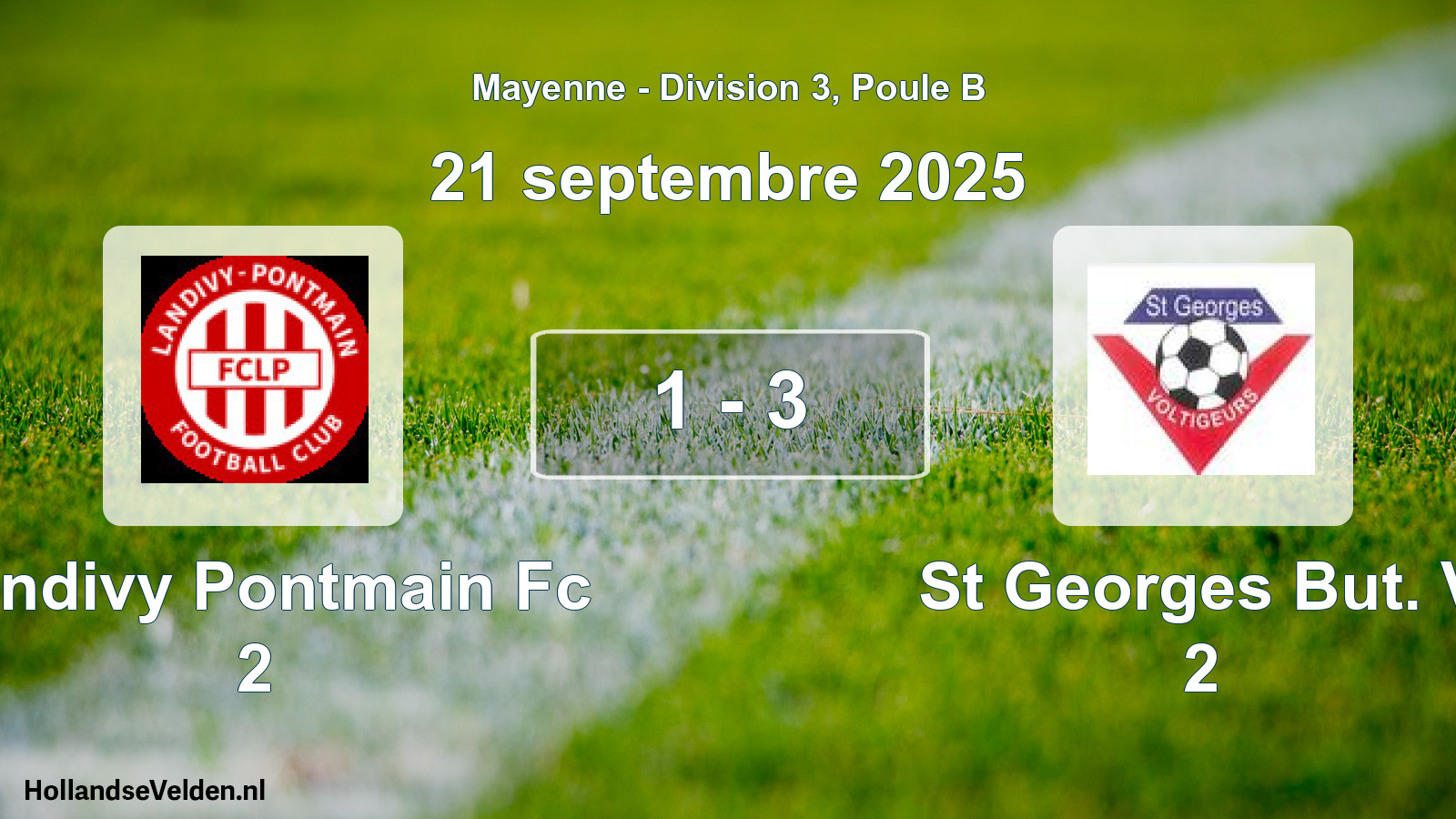 Total number of matches played: Landivy Pontmain Fc 2 - St Georges But. V 2 1 - 3 (21 September 2025)
