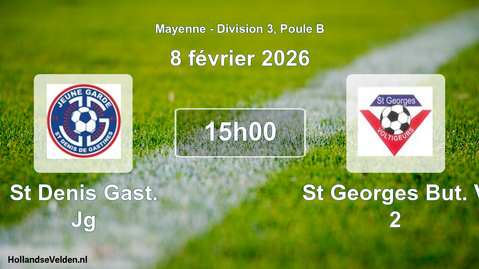 Geplande wedstrijd: St Denis Gast. Jg - St Georges But. V 2 (8 février 2026)