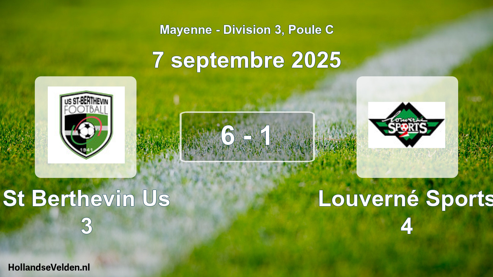 Gespeelde wedstrijd: St Berthevin Us 3 - Louverné Sports 4 6 - 1 (7 septembre 2025)