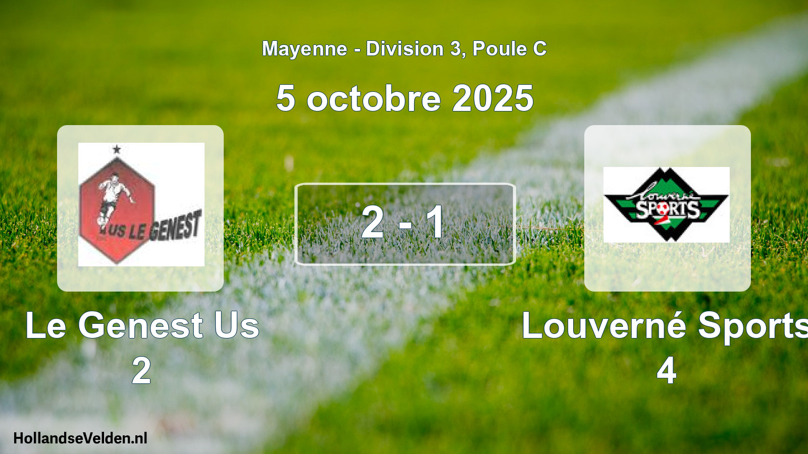 Gespeelde wedstrijd: Le Genest Us 2 - Louverné Sports 4 2 - 1 (5 oktober 2025)