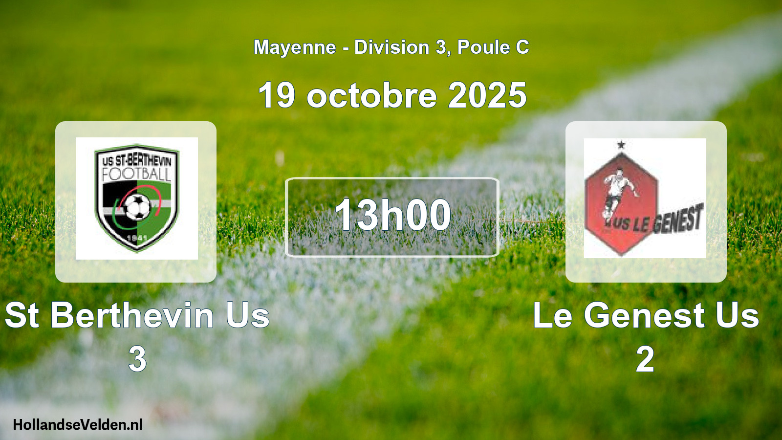 Geplande wedstrijd: St Berthevin Us 3 - Le Genest Us 2 (19 octobre 2025)