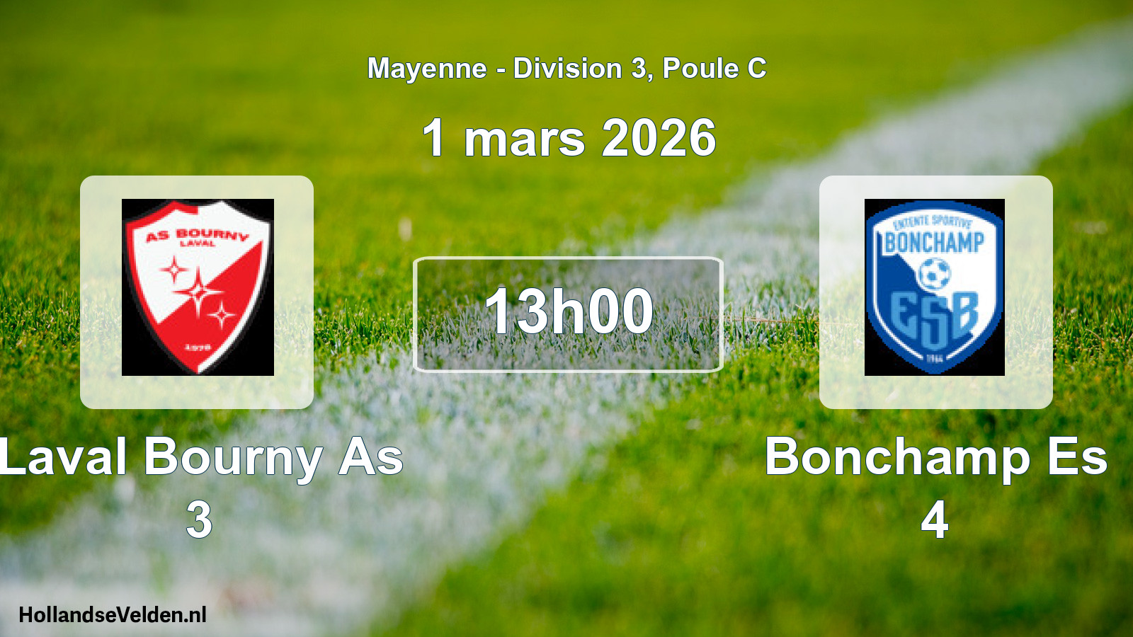 Geplande wedstrijd: Laval Bourny As 3 - Bonchamp Es 4 (1 mars 2026)