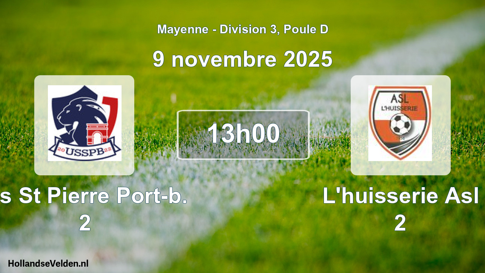 Geplande wedstrijd: Us St Pierre Port-b. 2 - L'huisserie Asl 2 (9 november 2025)