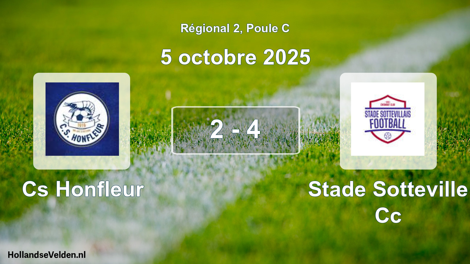 Gespeelde wedstrijd: Cs Honfleur - Stade Sotteville Cc 2 - 4 (5 octobre 2025)