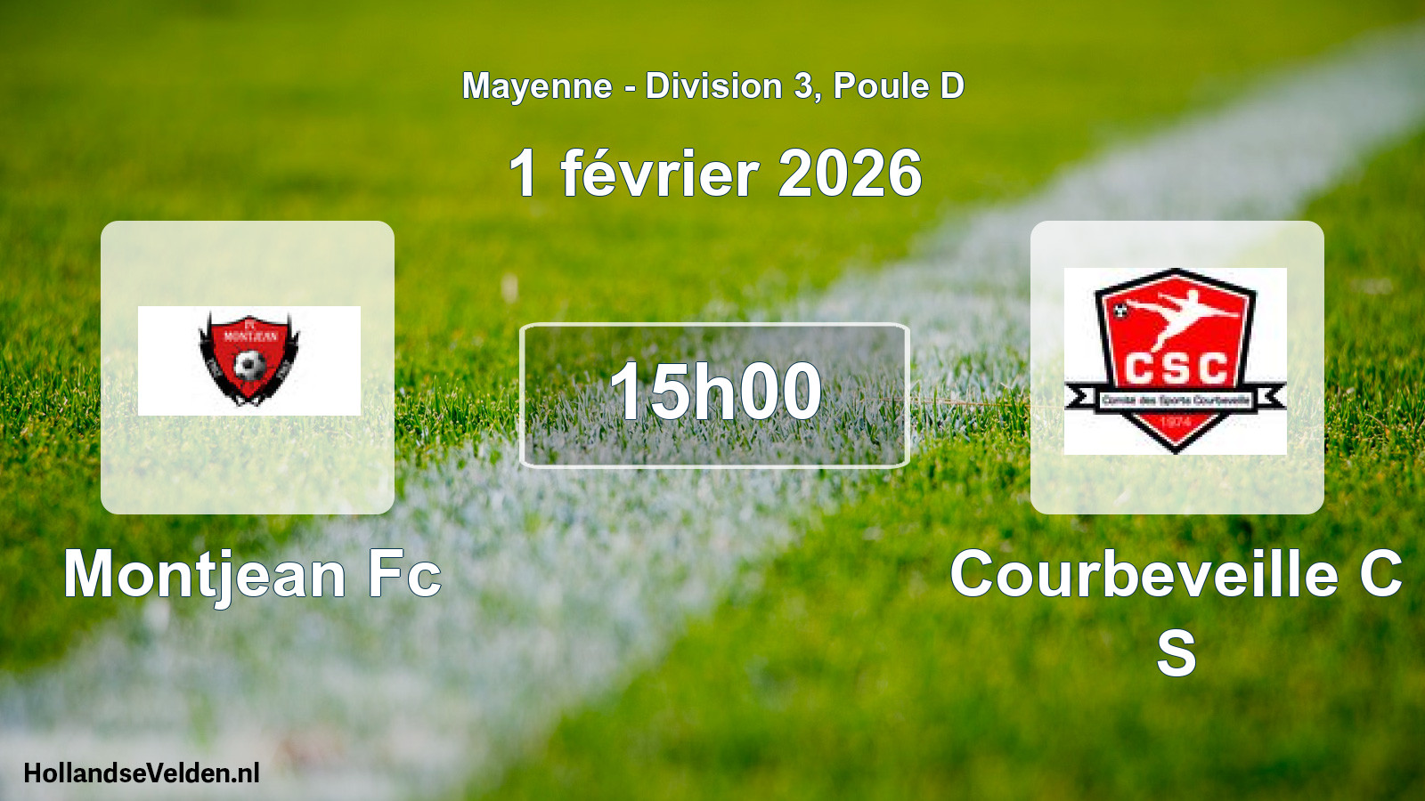 Geplande wedstrijd: Montjean Fc - Courbeveille C S (1 février 2026)