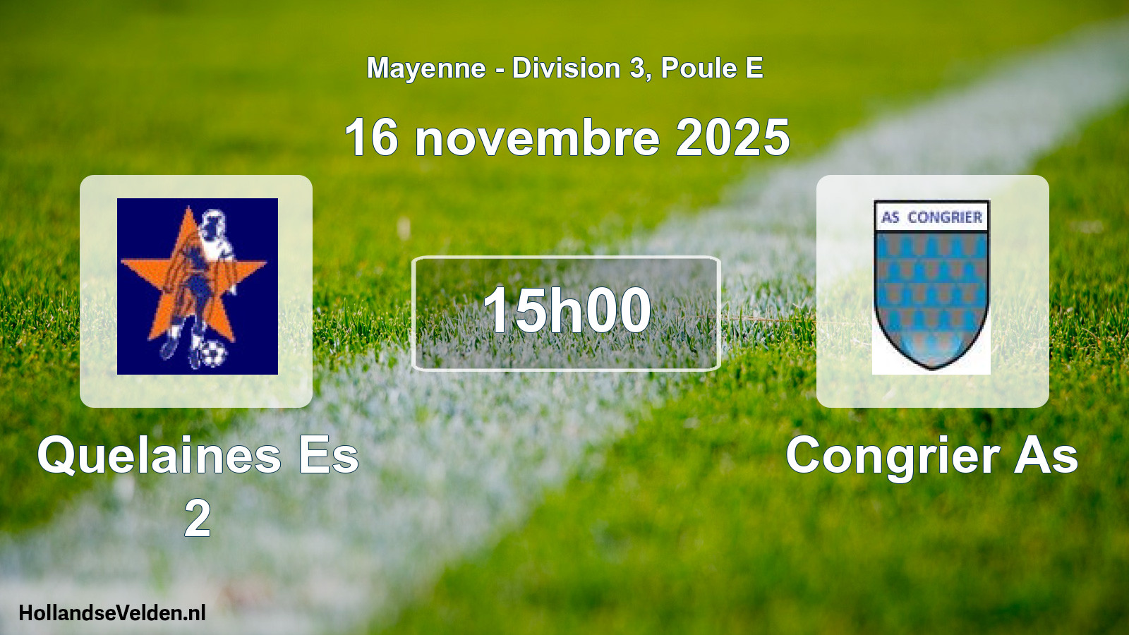 Scheduled Match: Quelaines Es 2 - Congrier As (16 November 2025)