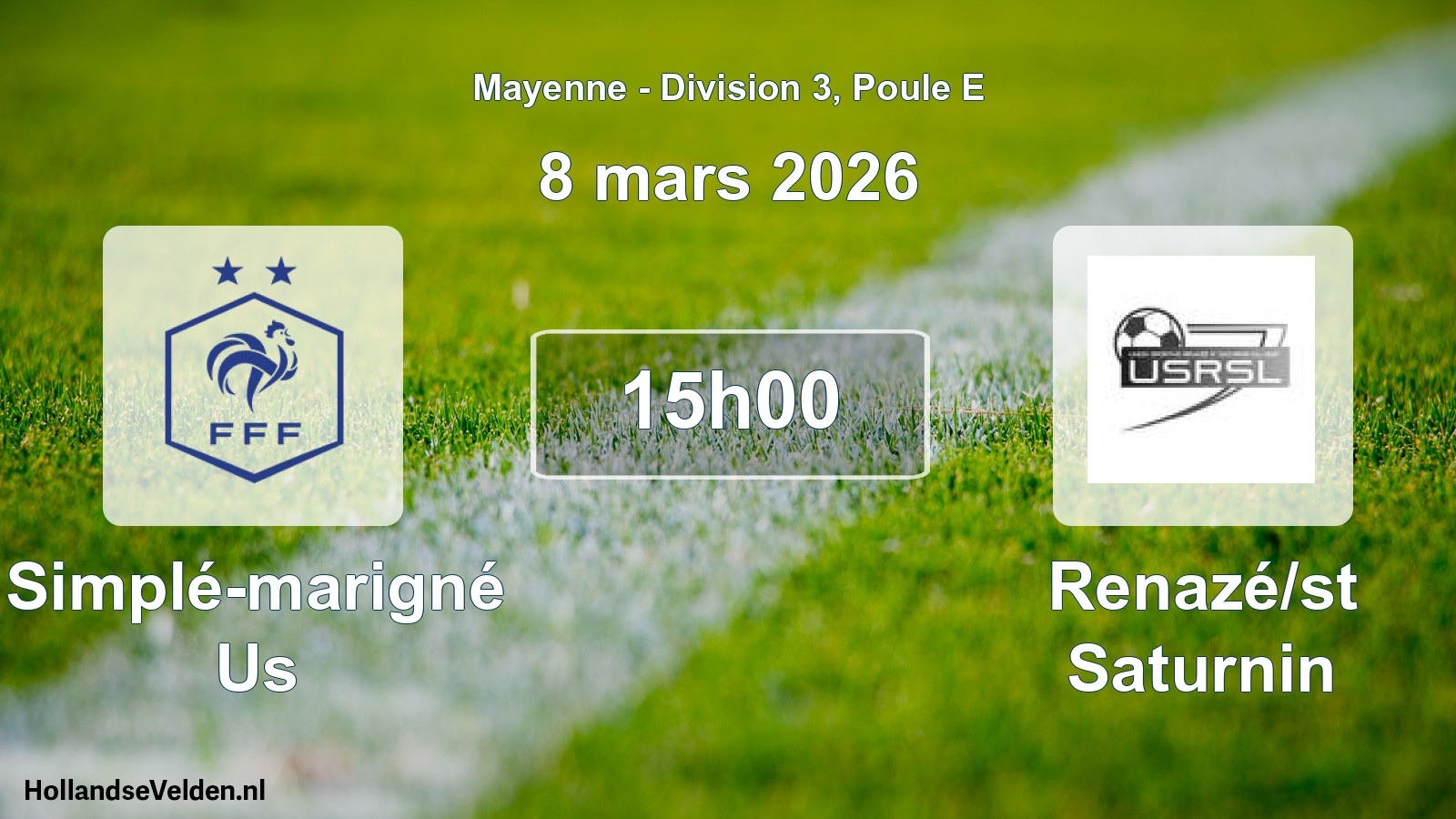 Geplande wedstrijd: Simplé-marigné Us - Renazé/st Saturnin (8 mars 2026)