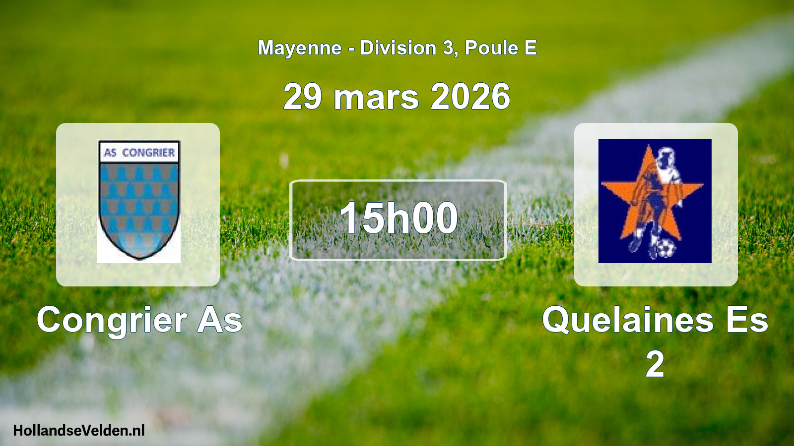 Geplande wedstrijd: Congrier As - Quelaines Es 2 (29 mars 2026)