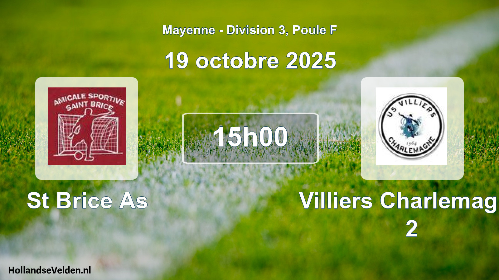 Geplande wedstrijd: St Brice As - Villiers Charlemagne 2 (19 octobre 2025)