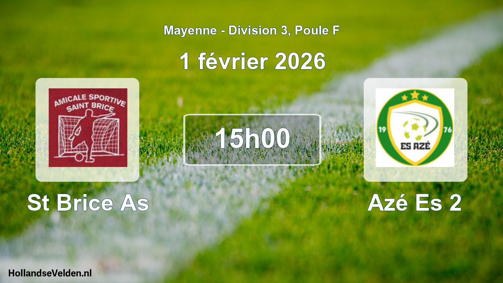 Geplande wedstrijd: St Brice As - Azé Es 2 (1 février 2026)