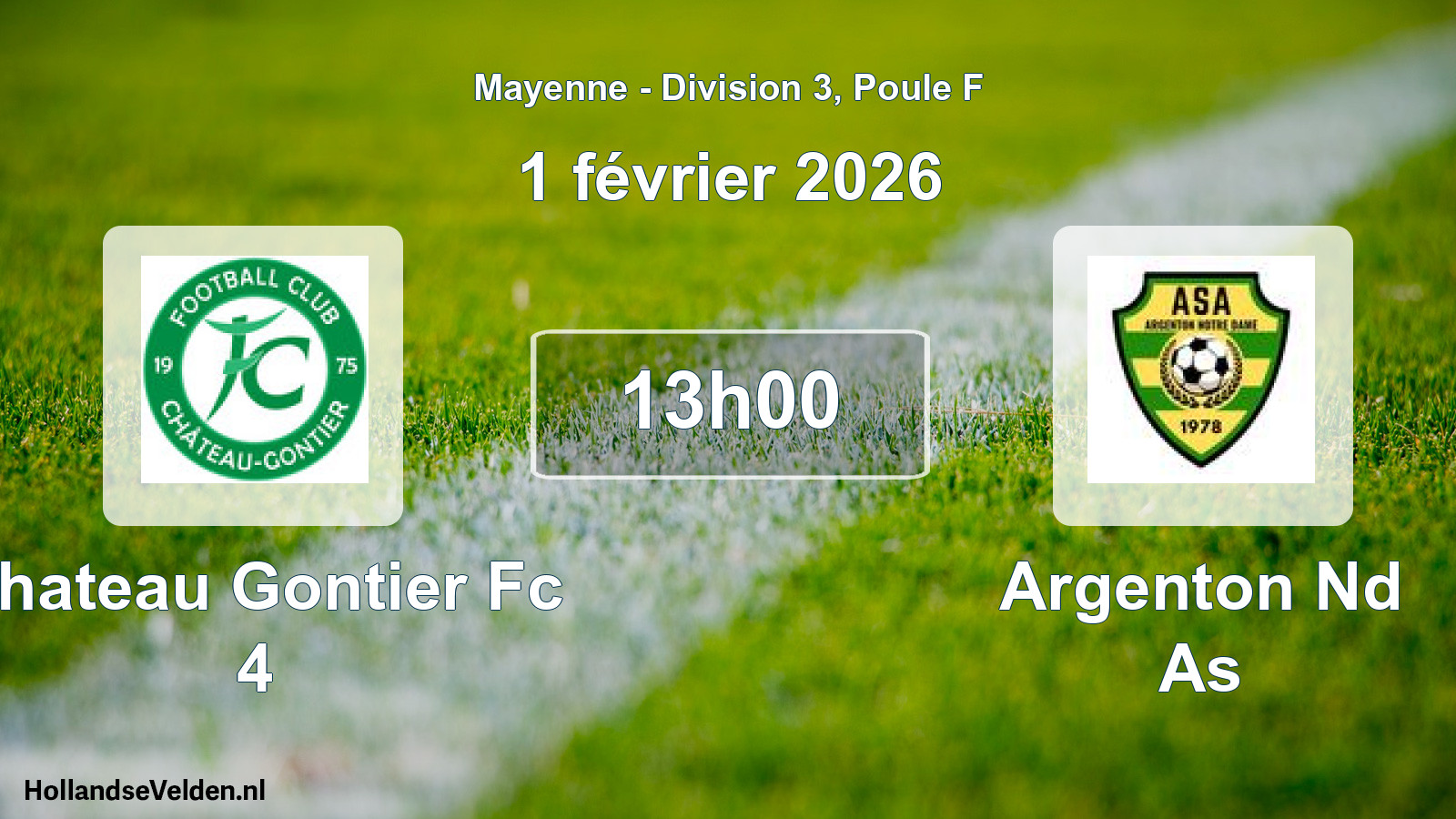 Geplande wedstrijd: Chateau Gontier Fc 4 - Argenton Nd As (1 februari 2026)