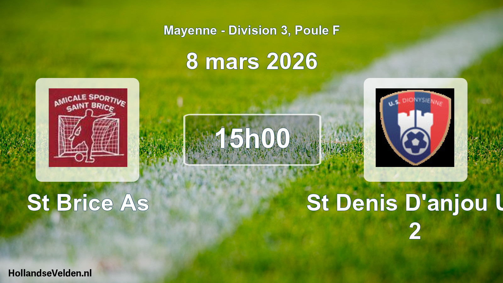 Geplande wedstrijd: St Brice As - St Denis D'anjou Us 2 (8 maart 2026)