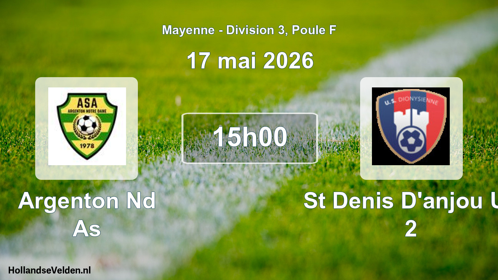 Geplande wedstrijd: Argenton Nd As - St Denis D'anjou Us 2 (17 mei 2026)