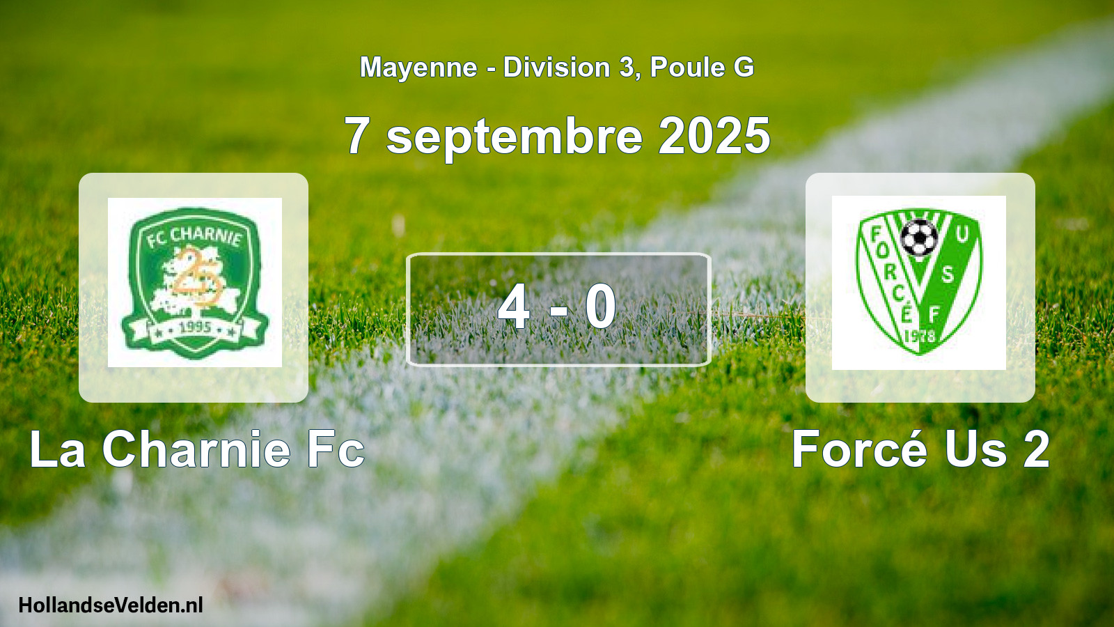 Gespeelde wedstrijd: La Charnie Fc - Forcé Us 2 4 - 0 (7 septembre 2025)