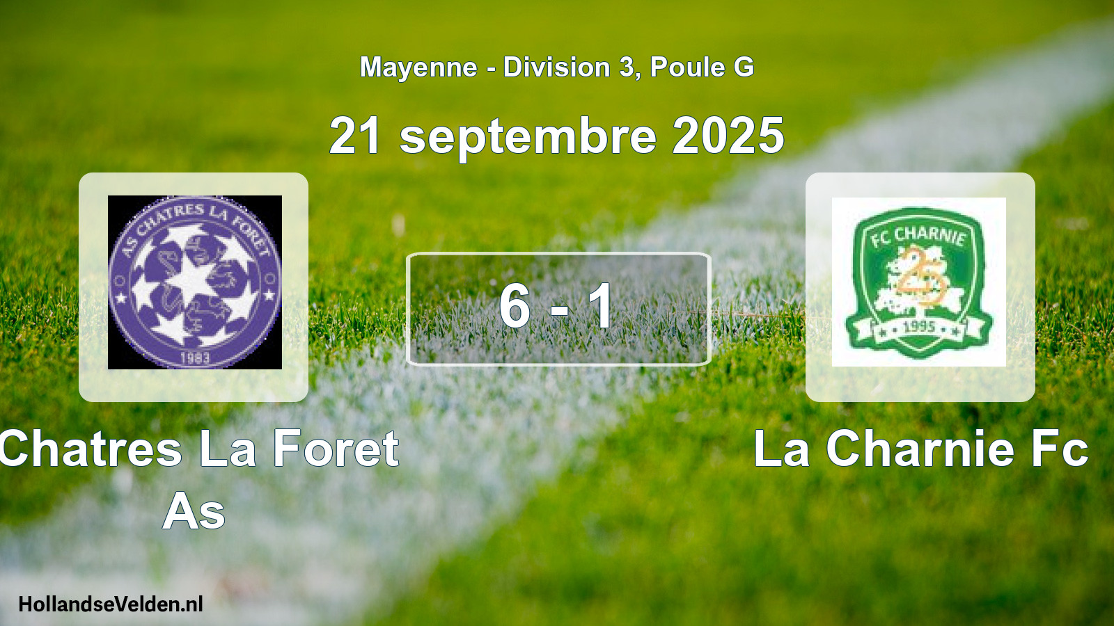 Gespeelde wedstrijd: Chatres La Foret As - La Charnie Fc 6 - 1 (21 septembre 2025)