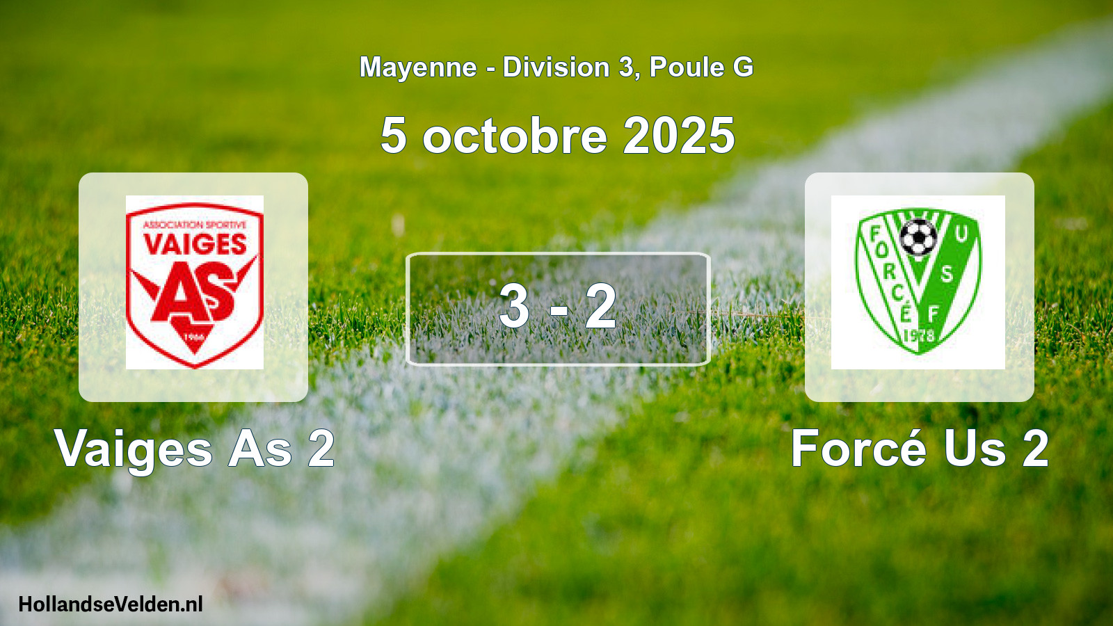 Gespeelde wedstrijd: Vaiges As 2 - Forcé Us 2 3 - 2 (5 oktober 2025)