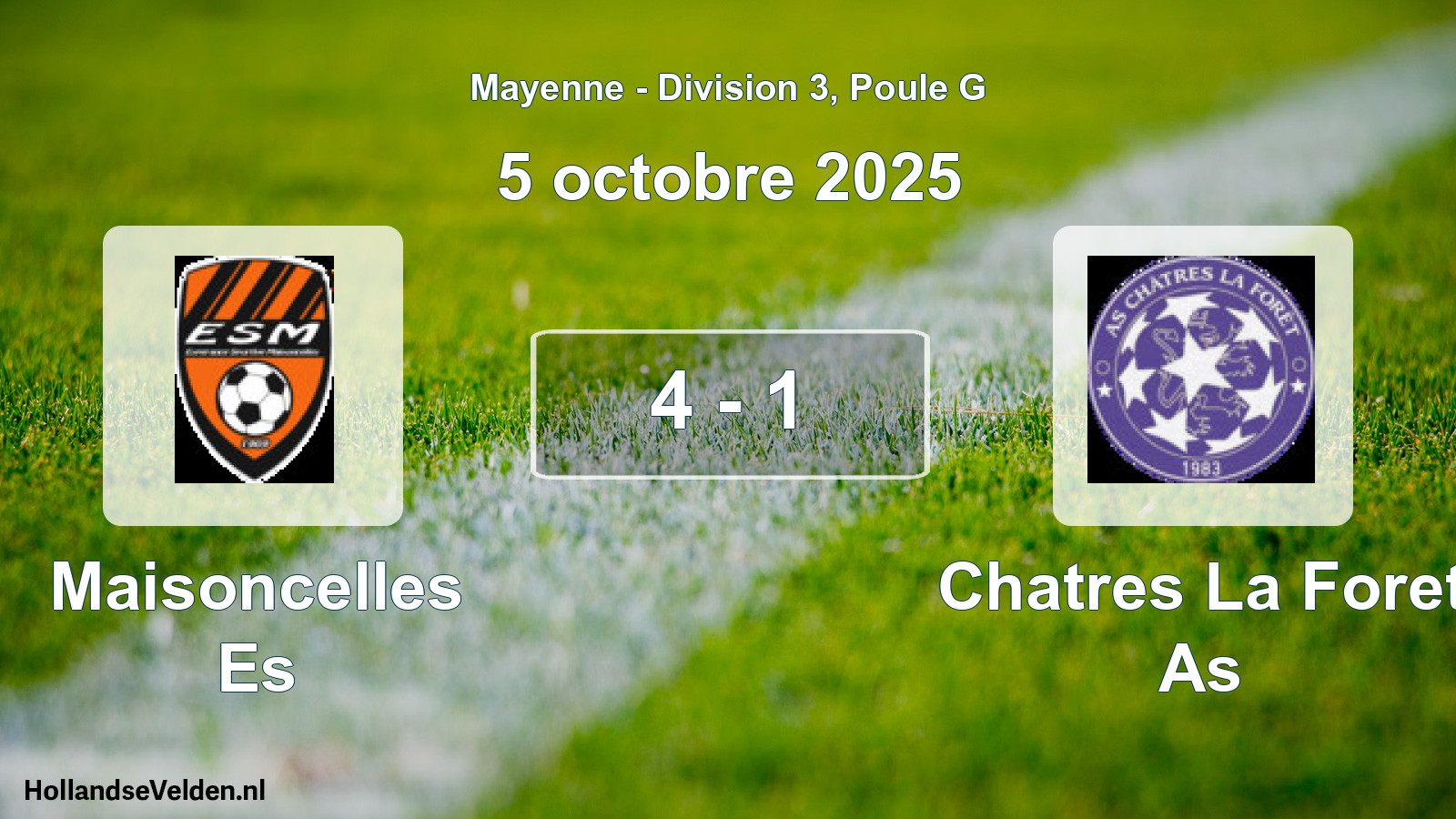 Gespeelde wedstrijd: Maisoncelles Es - Chatres La Foret As 4 - 1 (5 oktober 2025)