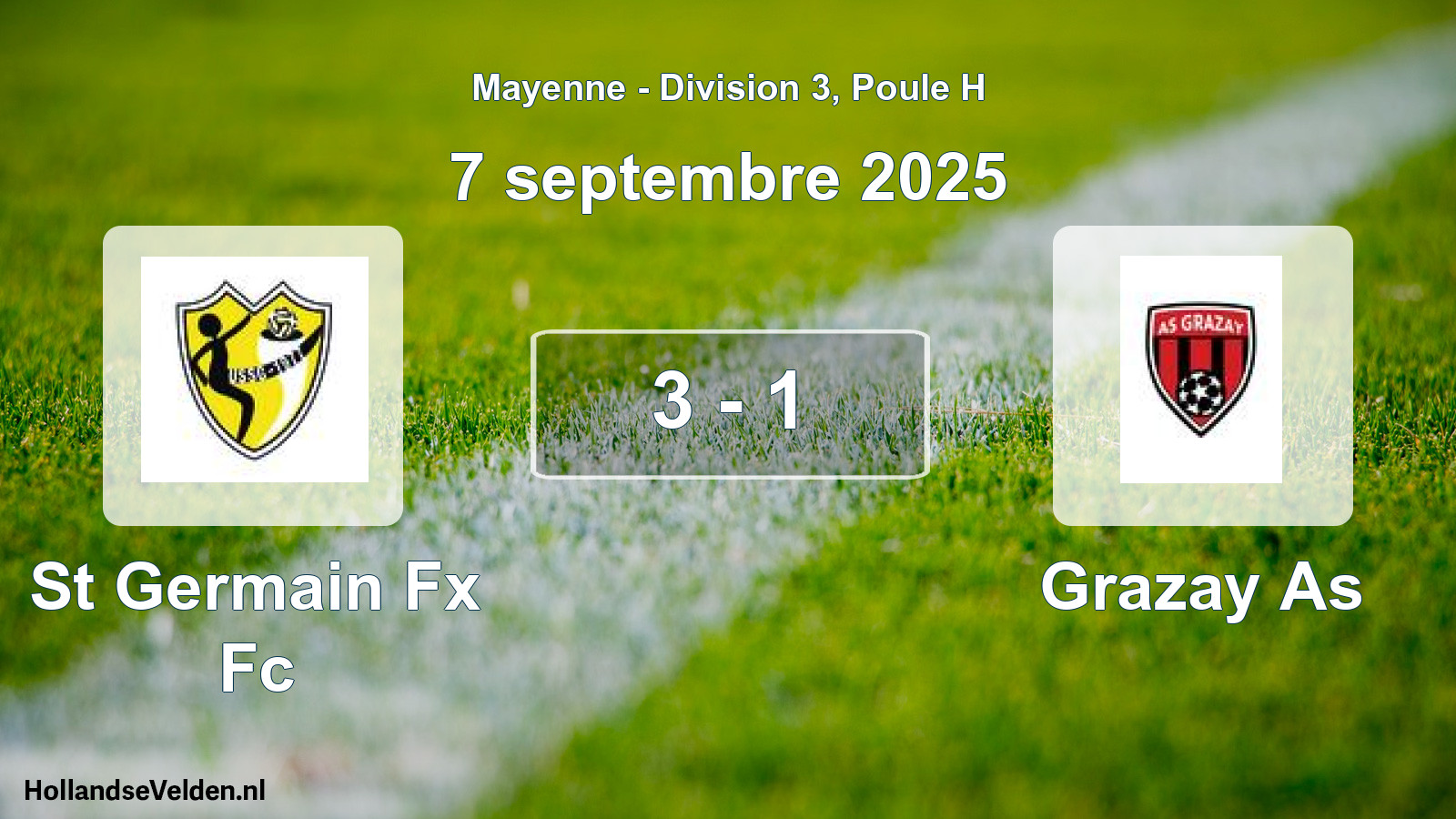Gespeelde wedstrijd: St Germain Fx Fc - Grazay As 3 - 1 (7 septembre 2025)