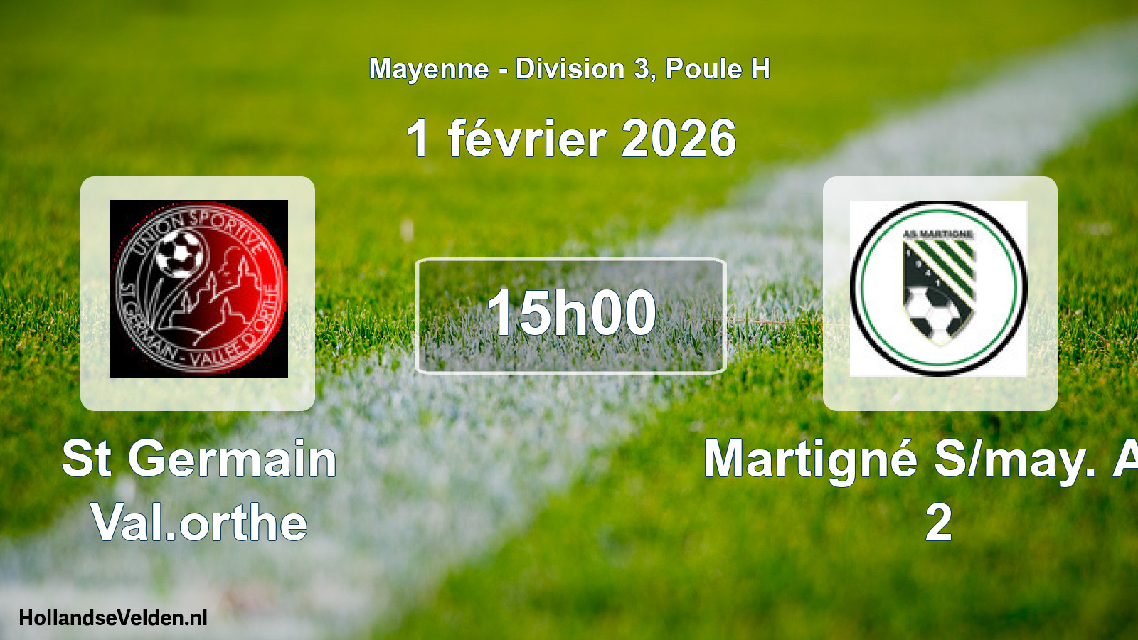 Scheduled Match: St Germain Val.orthe - Martigné S/may. As 2 (1 February 2026)