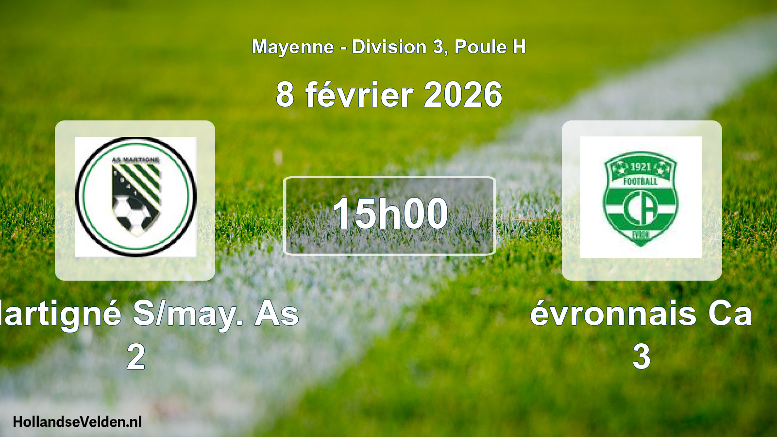 Scheduled Match: Martigné S/may. As 2 - évronnais Ca 3 (8 February 2026)