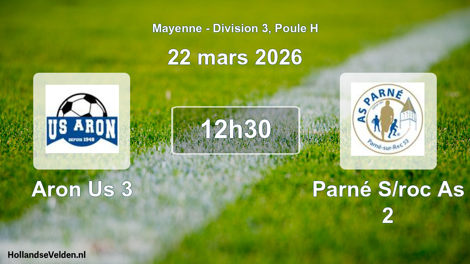 Geplande wedstrijd: Aron Us 3 - Parné S/roc As 2 (22 maart 2026)