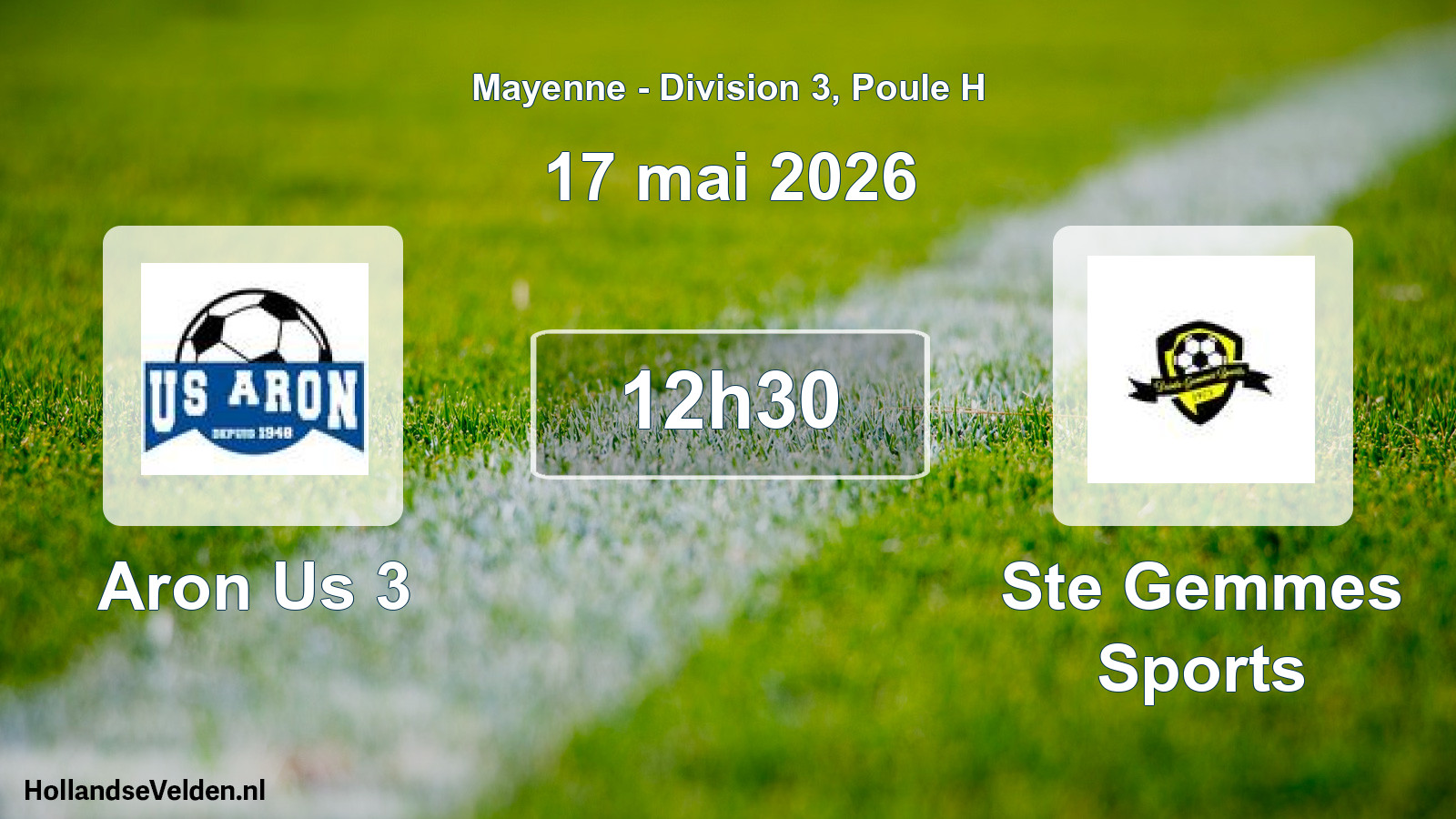 Geplande wedstrijd: Aron Us 3 - Ste Gemmes Sports (17 mai 2026)