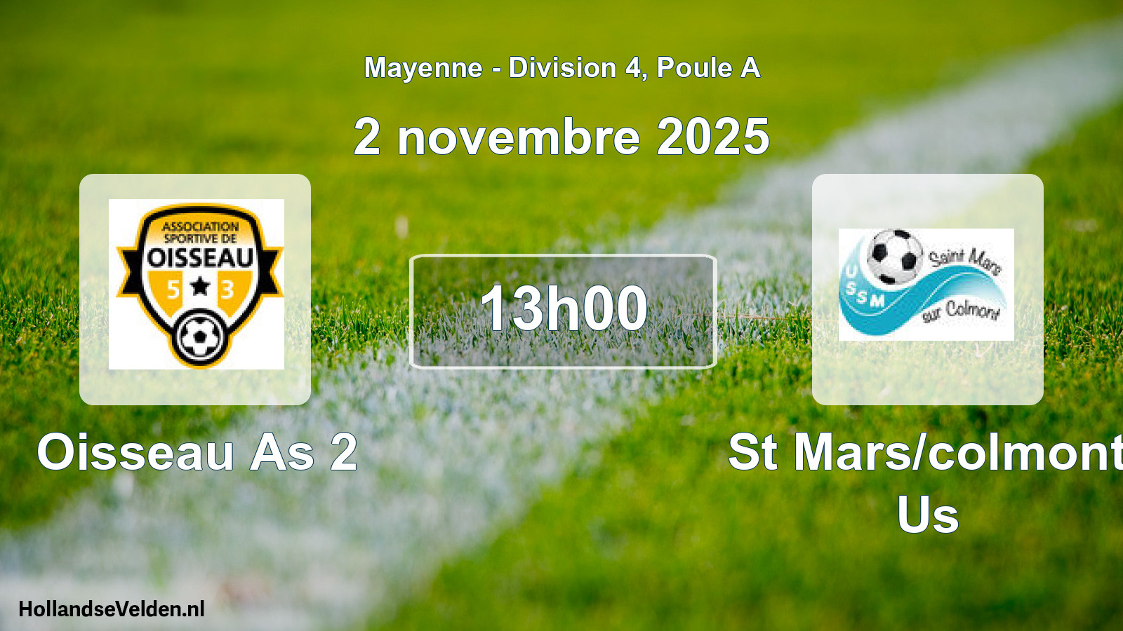 Scheduled Match: Oisseau As 2 - St Mars/colmont Us (2 November 2025)
