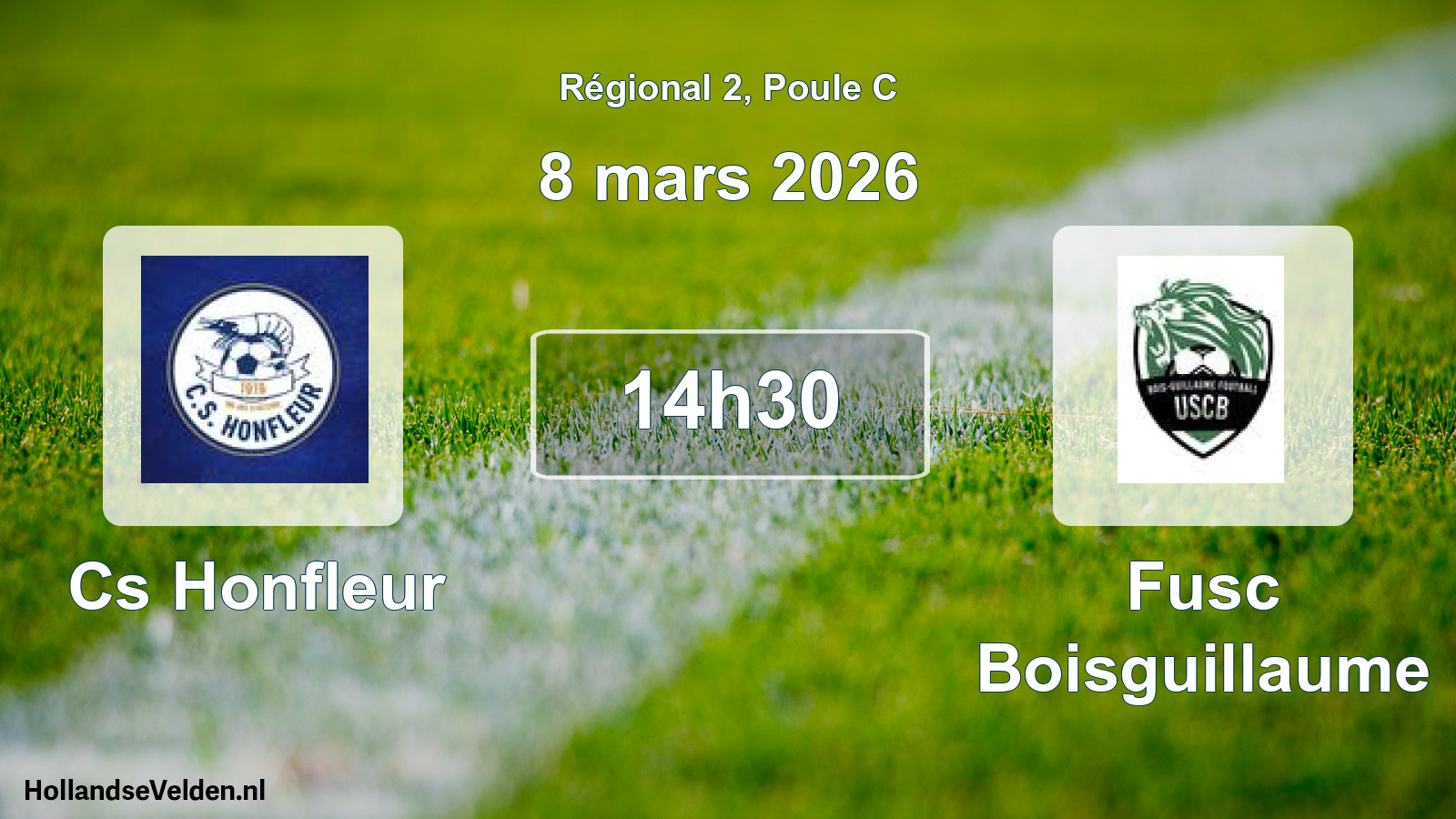 Geplande wedstrijd: Cs Honfleur - Fusc Boisguillaume (8 mars 2026)