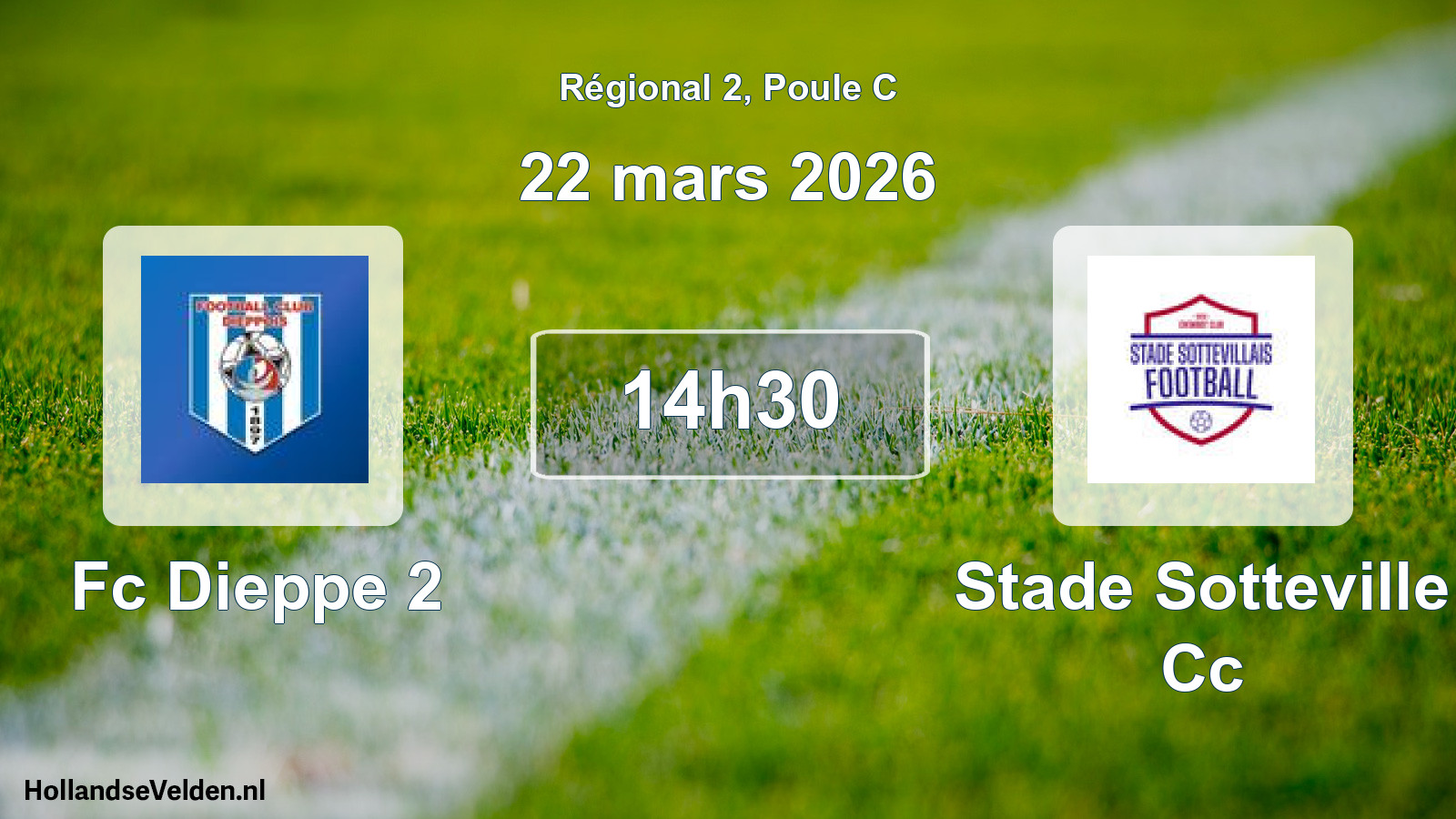 Geplande wedstrijd: Fc Dieppe 2 - Stade Sotteville Cc (22 mars 2026)