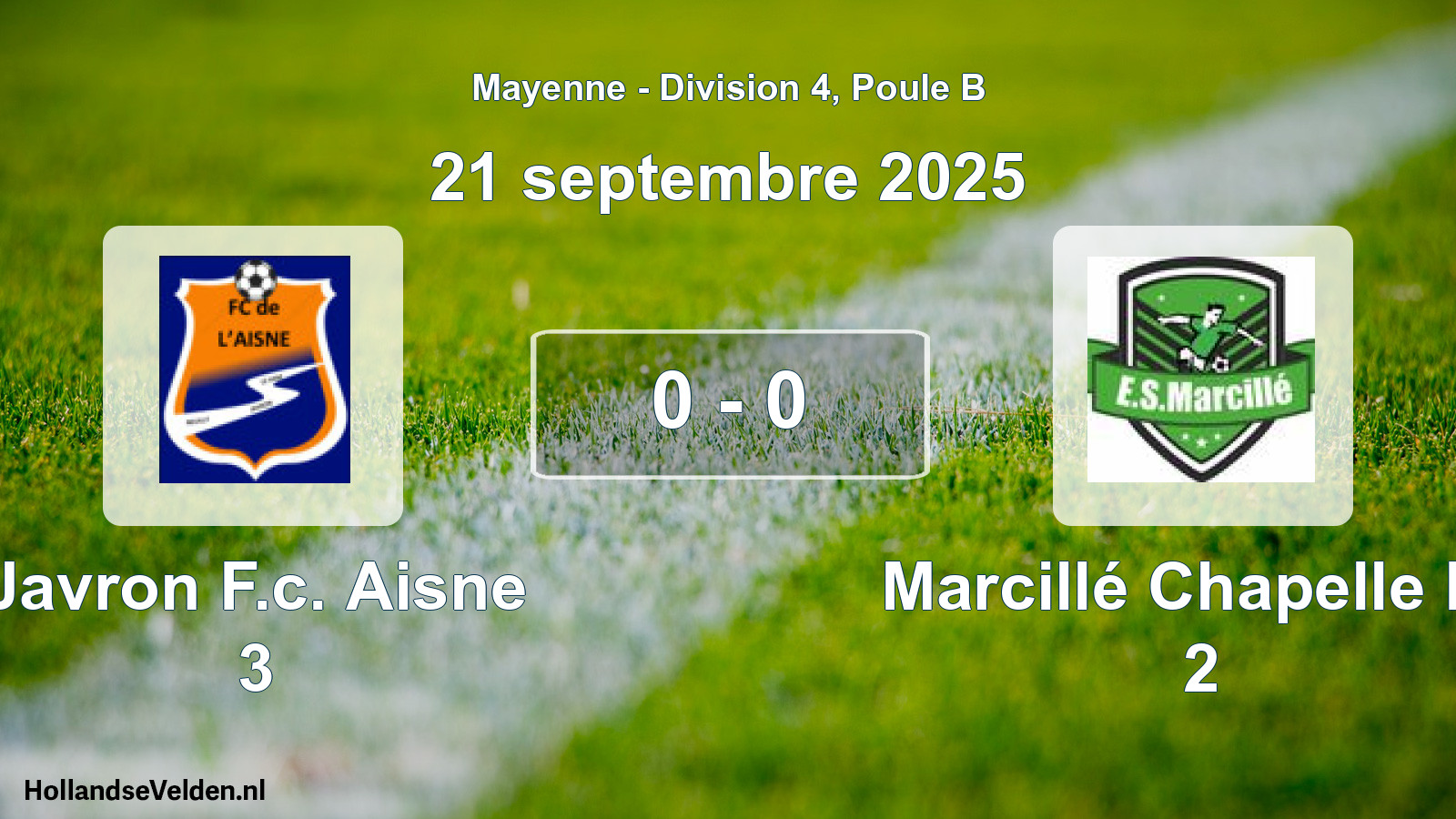 Total number of matches played: Javron F.c. Aisne 3 - Marcillé Chapelle Es 2 0 - 0 (21 September 2025)