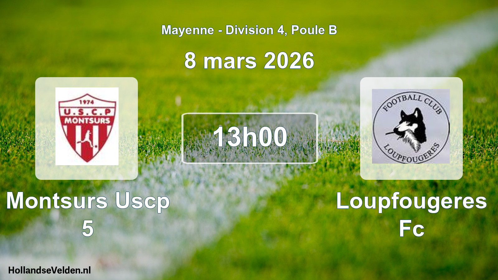 Scheduled Match: Montsurs Uscp 5 - Loupfougeres Fc (8 March 2026)