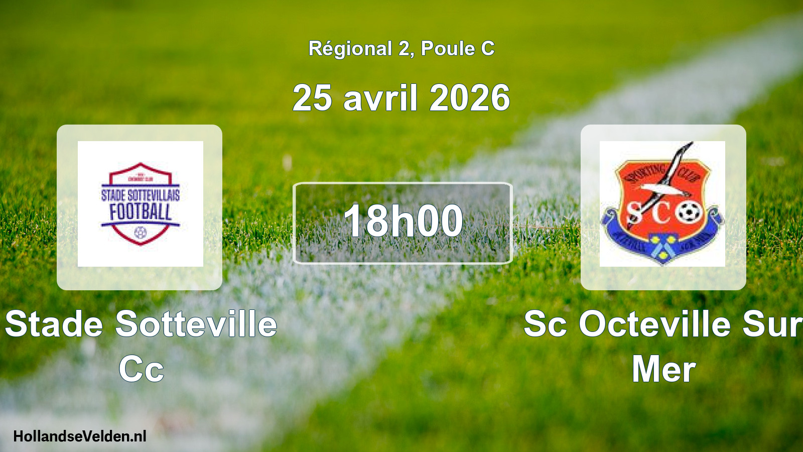 Geplande wedstrijd: Stade Sotteville Cc - Sc Octeville Sur Mer (25 april 2026)