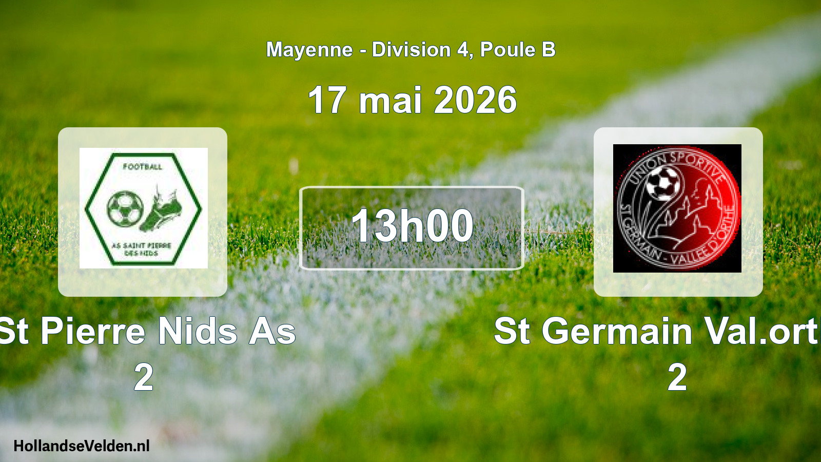 Geplande wedstrijd: St Pierre Nids As 2 - St Germain Val.orthe 2 (17 mei 2026)
