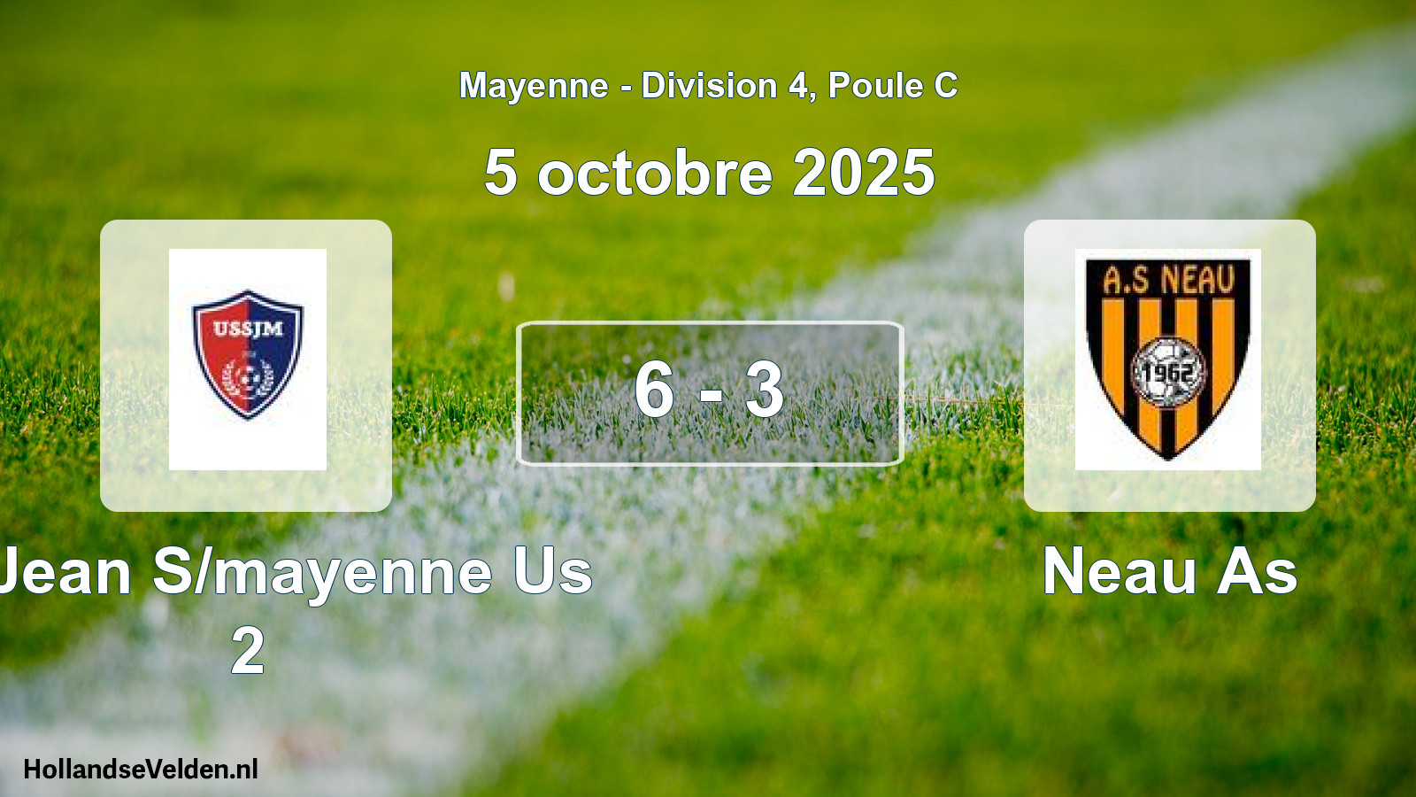 Geplande wedstrijd: St Jean S/mayenne Us 2 - Neau As (5 octobre 2025)