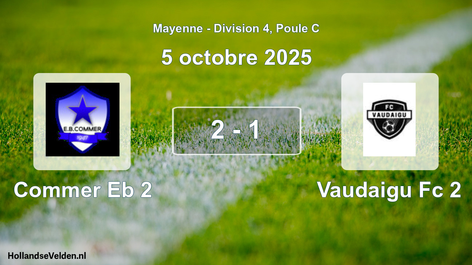 Gespeelde wedstrijd: Commer Eb 2 - Vaudaigu Fc 2 2 - 1 (5 octobre 2025)