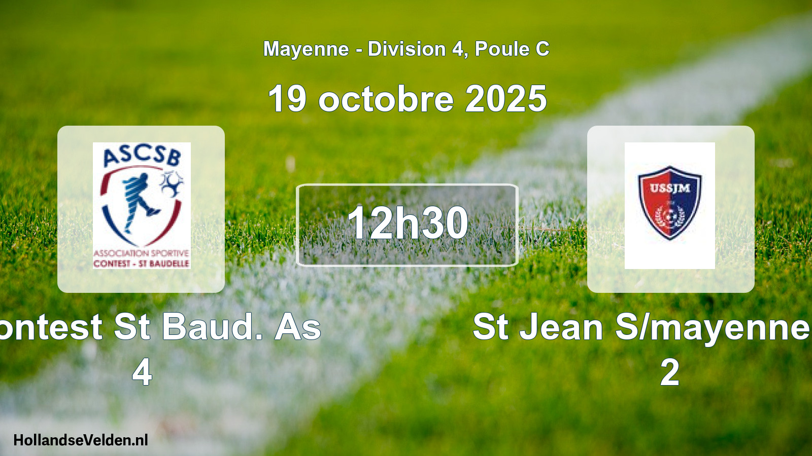 Geplande wedstrijd: Contest St Baud. As 4 - St Jean S/mayenne Us 2 (19 octobre 2025)