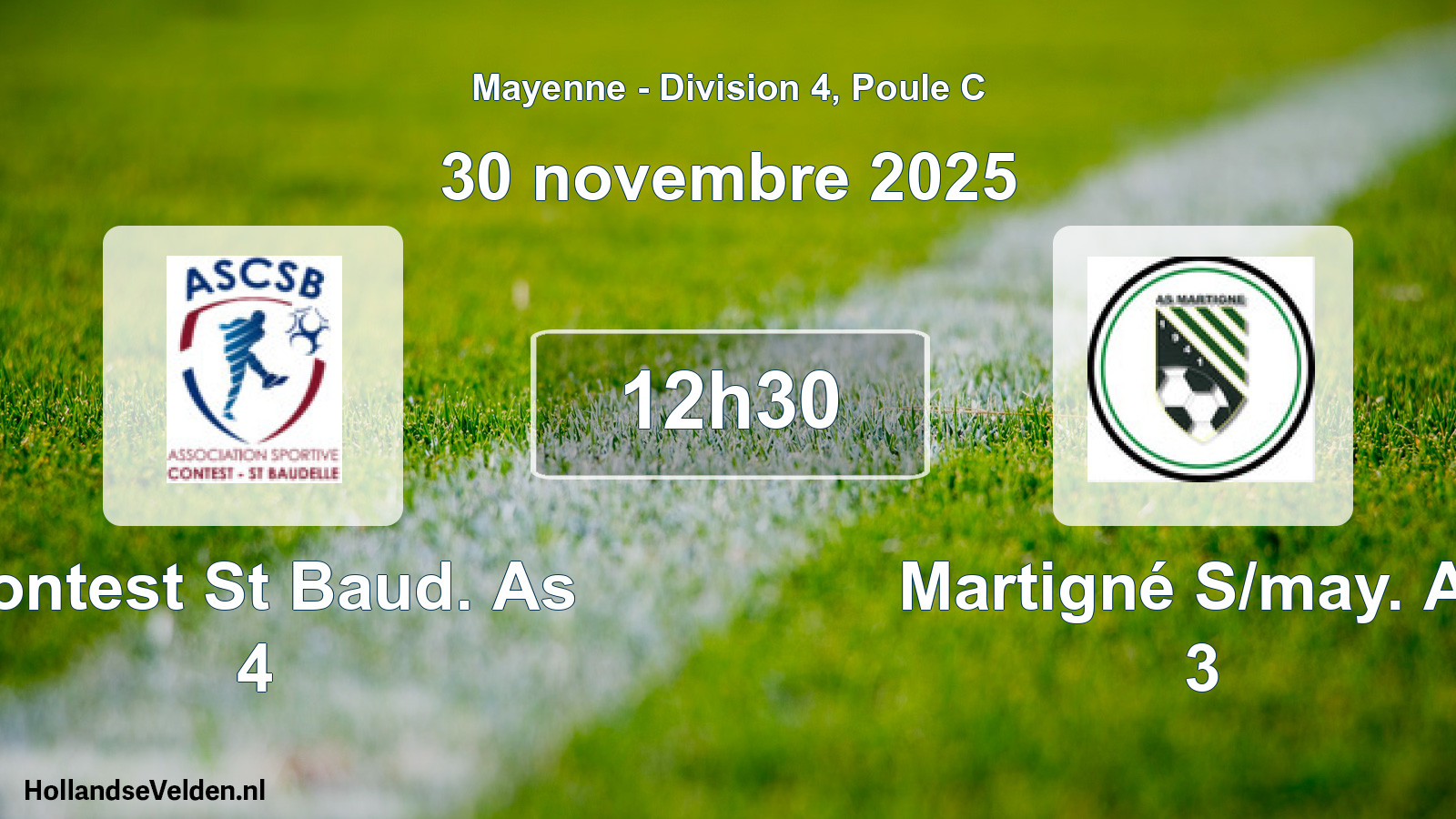 Geplande wedstrijd: Contest St Baud. As 4 - Martigné S/may. As 3 (30 novembre 2025)