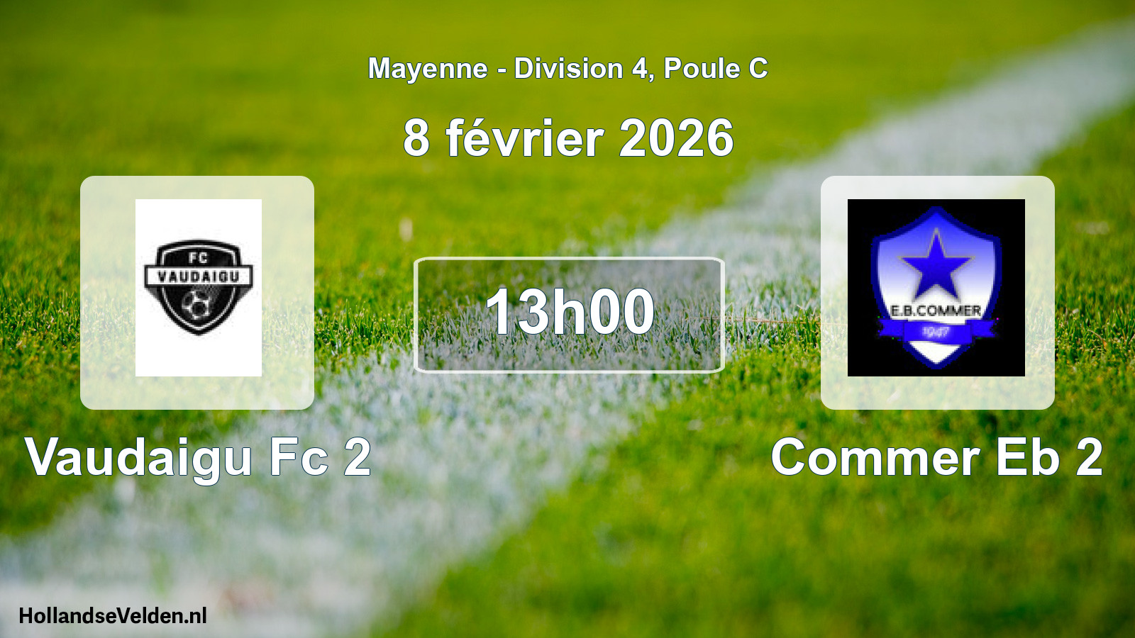 Geplande wedstrijd: Vaudaigu Fc 2 - Commer Eb 2 (8 février 2026)